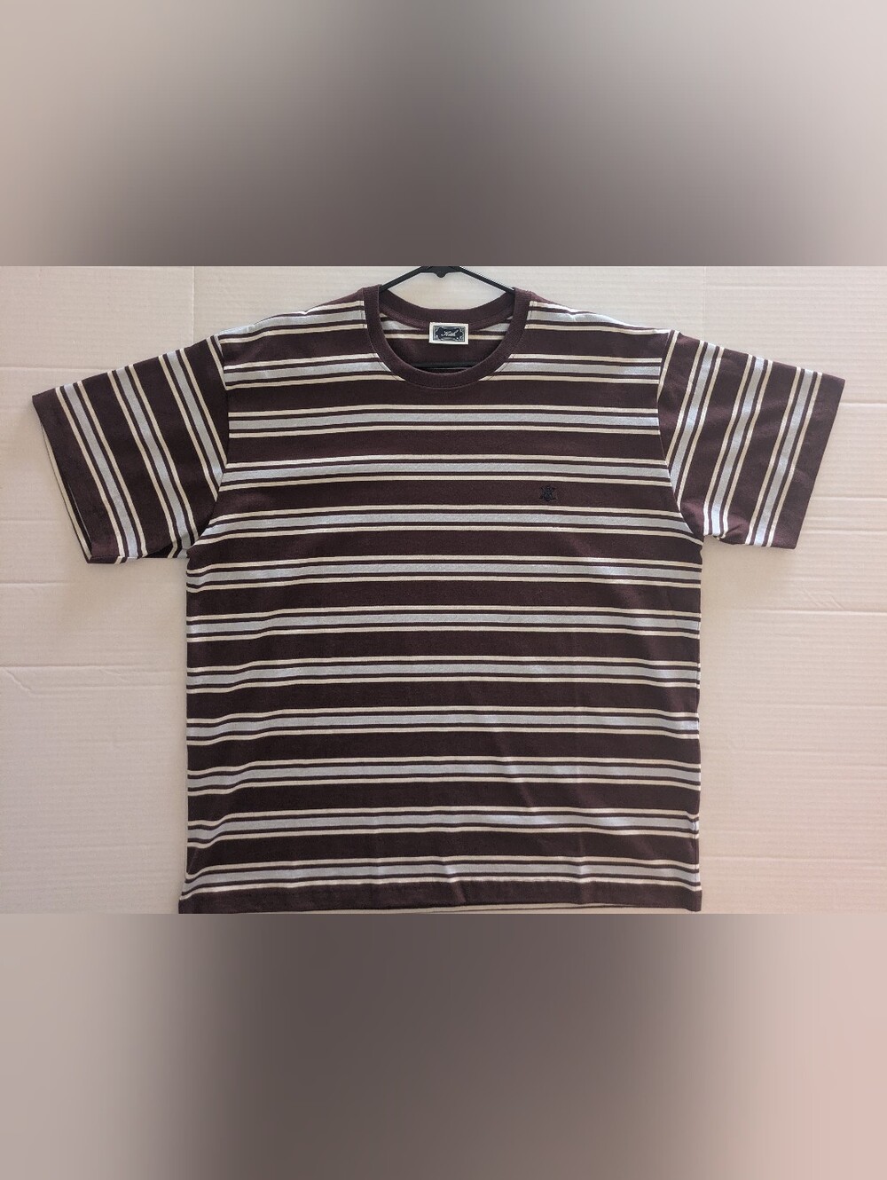 Kith Men's Brown & Cream Striped Crewneck T-Shirt- XL (NWOT)